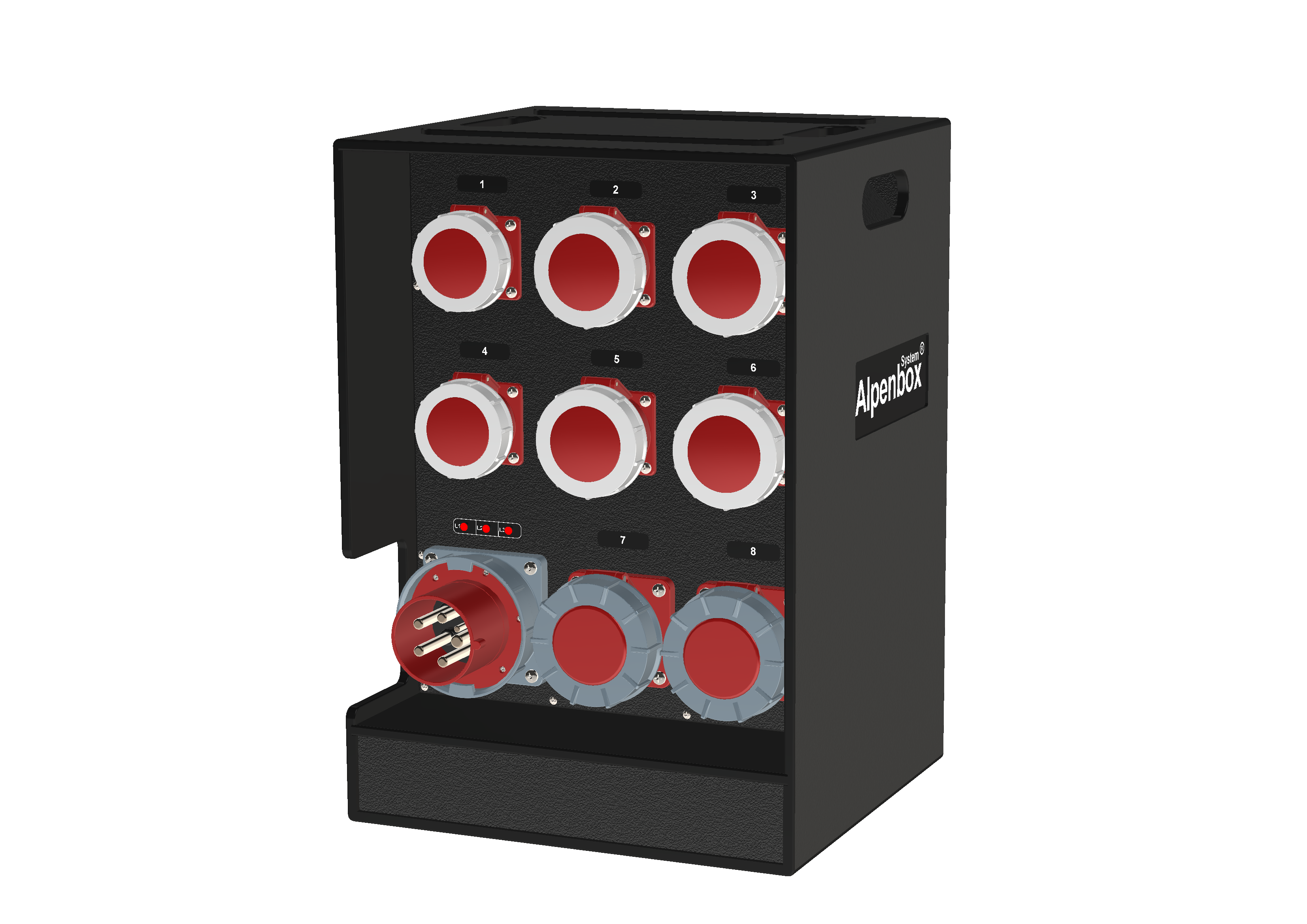 Распределительное устройство AlpenBox 125А/5p: 63A/5p-2, 32A/5p-4, 16A/5p-2